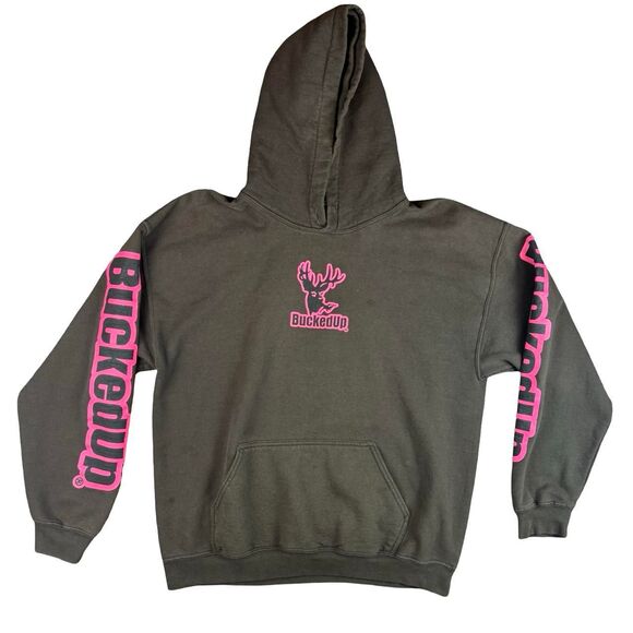 Source Unknown Tops - Chocolate Brown Women's BuckedUp Bold Pink Font Hoodie